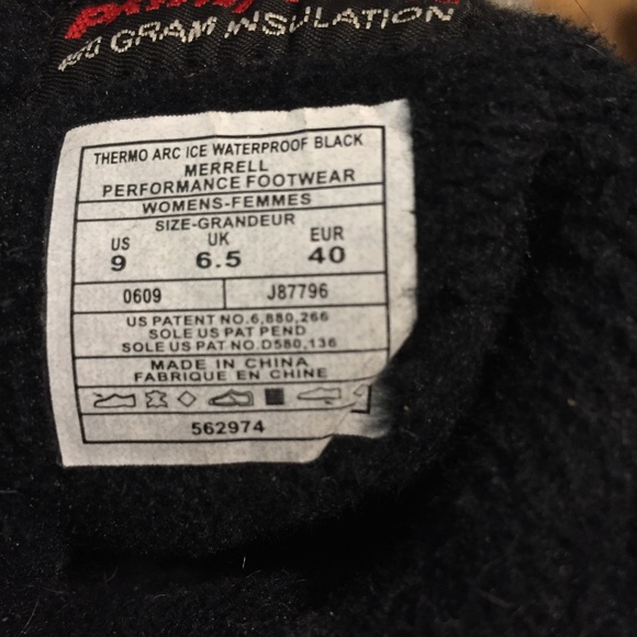 Merrell Primaloft Black Winter Waterproof Boot 9M - Picture 13 of 13